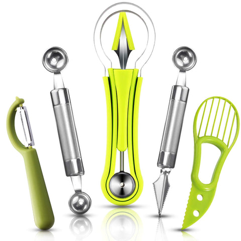 Daoeny 4-in-1 melon baller set enables quick, uniform fruit scoops.