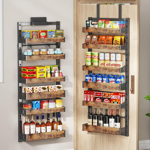 DAOTENGQL 6-tier over-the-door organizer front view for tidy pantry storage.