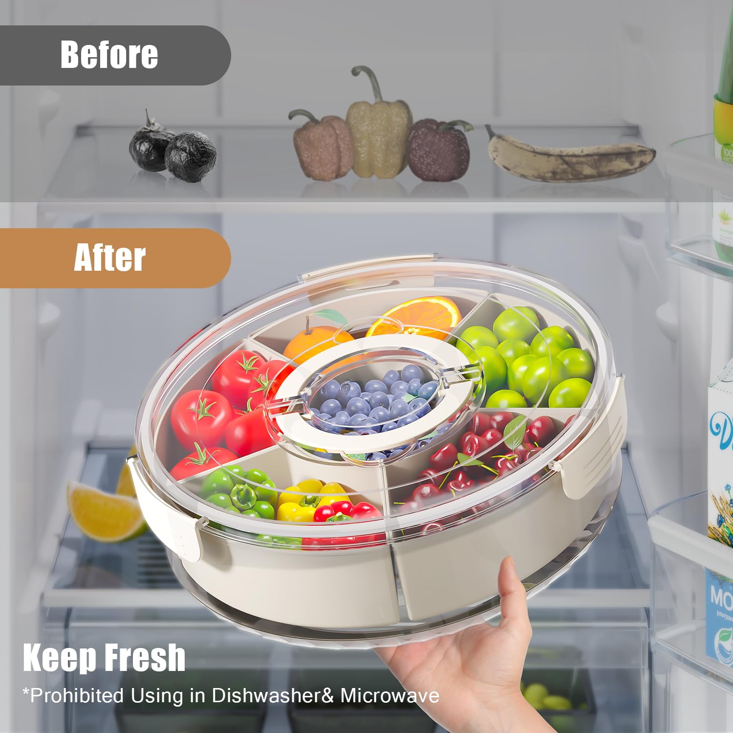 DAOTENGQL charcuterie container shows treats clearly for quick selection.