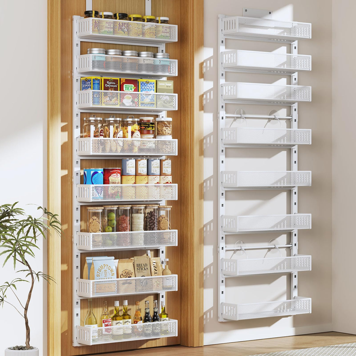 DAOTENGQL over-door organizer with 8-tier view for easy pantry access