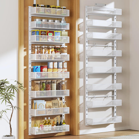 DAOTENGQL over-door organizer with 8-tier view for easy pantry access