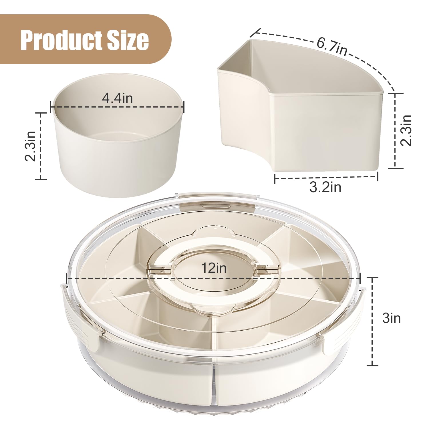 DAOTENGQL snack spinner provides 360-degree access for easy dipping and sharing.