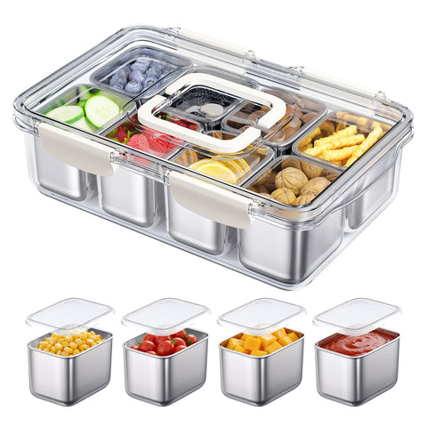 DAOTENGQL Snackle Box with eight compartments for organized snacking.
