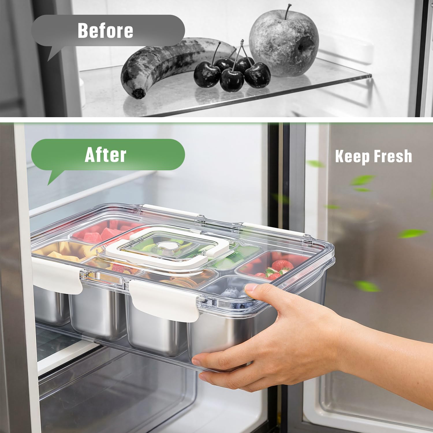 DAOTENGQL Snackle Box removable compartments are dishwasher-safe for easy cleaning.