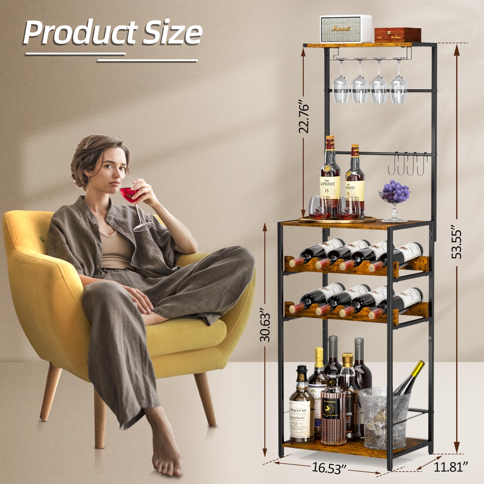 DAOUTIME corner mini-bar design in a compact kitchen corner