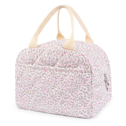 Dark Swan floral-pattern lunch bag in pink, stylish and portable for on-the-go meals