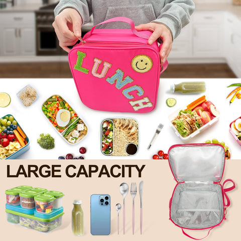 Dark Swan lunch bag features a secure double zipper closure for safe transport.