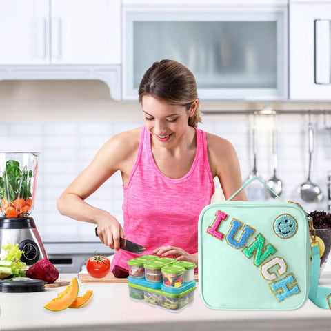 Dark Swan lunch bag showing adjustable shoulder strap for versatile carry