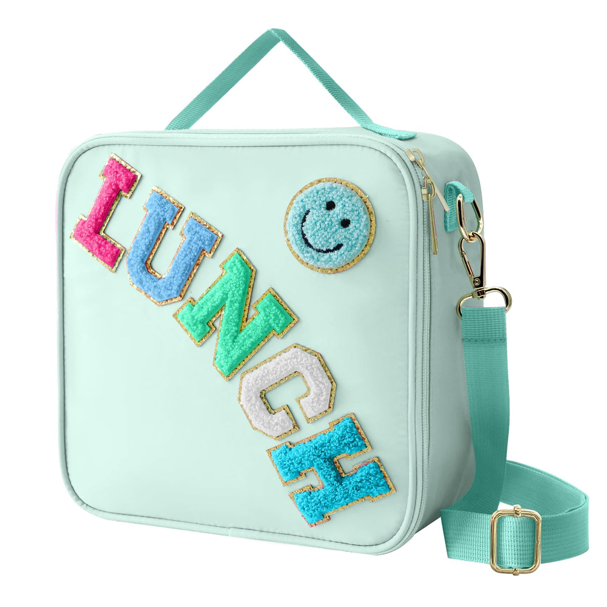 Dark Swan lunch bag with a smiley face design for a cheerful daily vibe