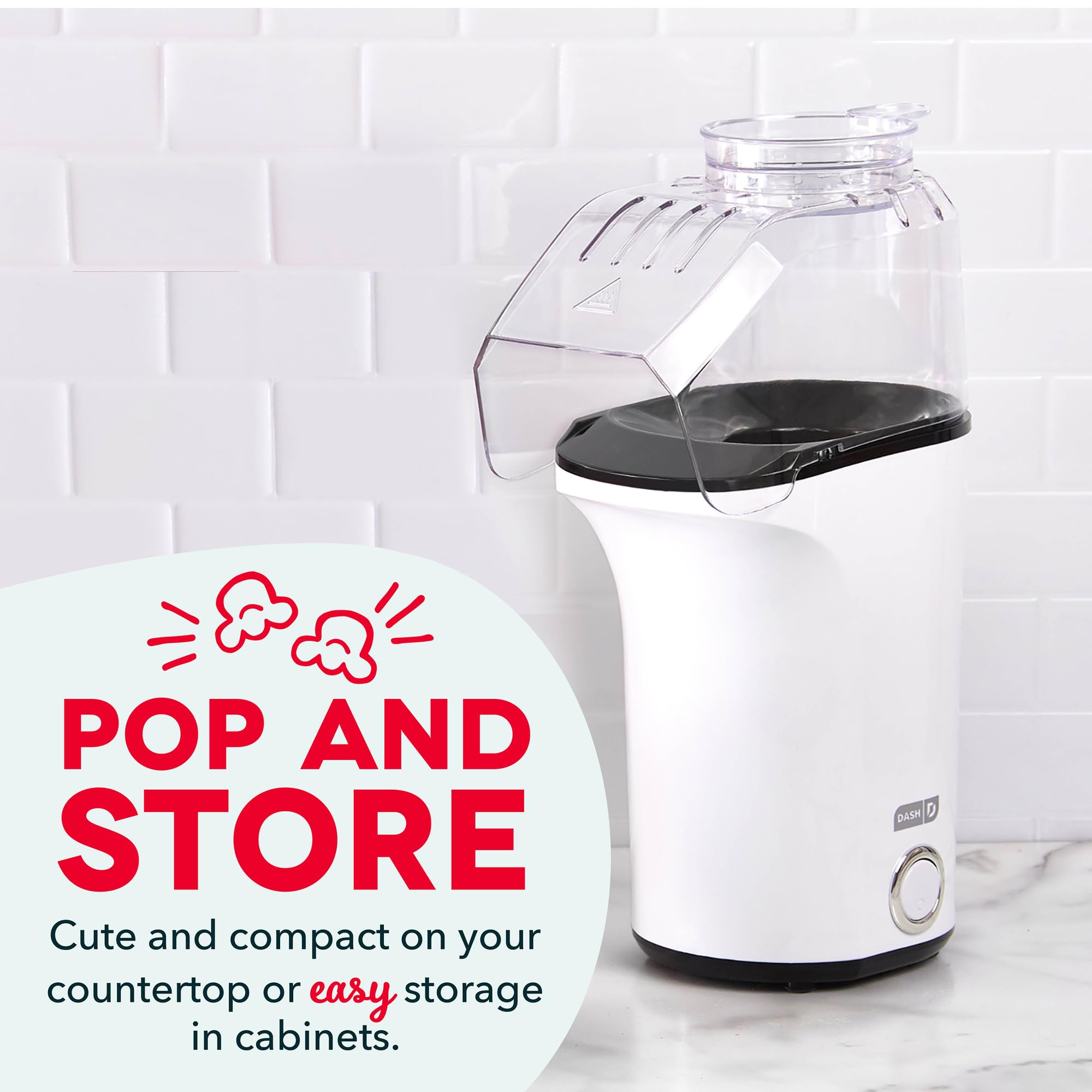 DASH Fresh Pop popcorn maker easy cleaning after snack time.