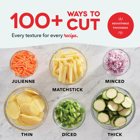 DASH Safe Slice grey julienne blade for matchstick cuts.