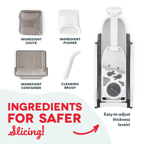 DASH Safe Slice grey recipe guide included for weeknight meals.