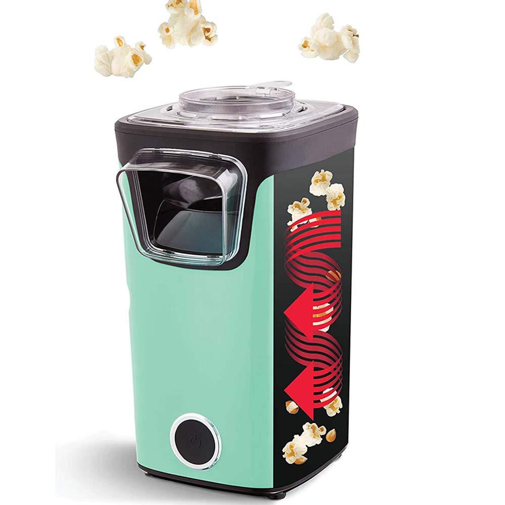 DASH Turbo Pop Popcorn Maker butter-melting tray in action lets you drizzle melted butter easily.