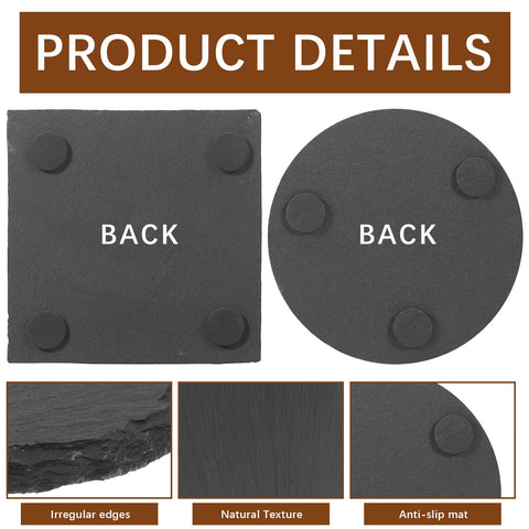 DASSNANE slate coaster for engraving, laser-ready surface for names or patterns.