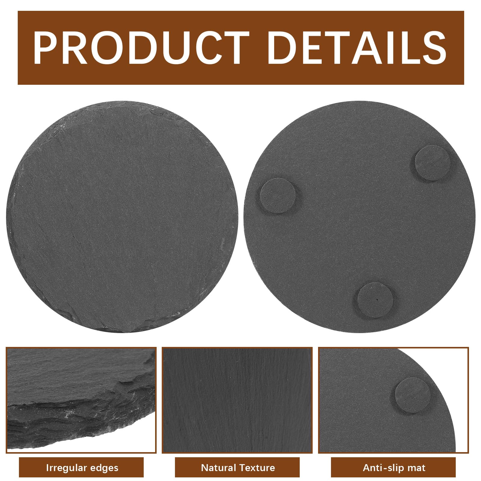 DASSNANE slate coaster demonstrating heat resistance on a desk