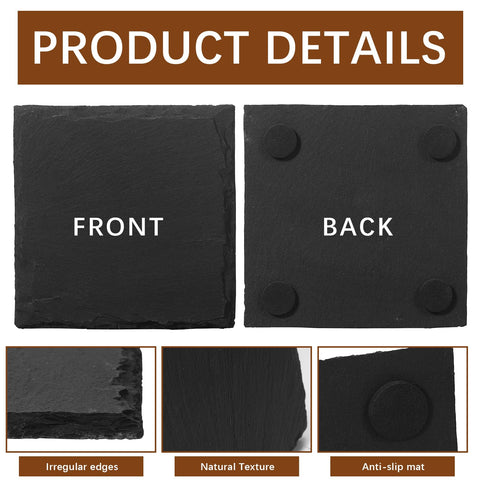 DASSNANE slate coaster ready for laser engraving enhancements