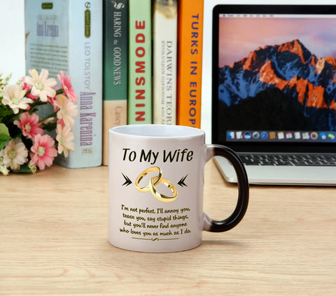 DasyFly Wife mug shows print on both sides for balanced display