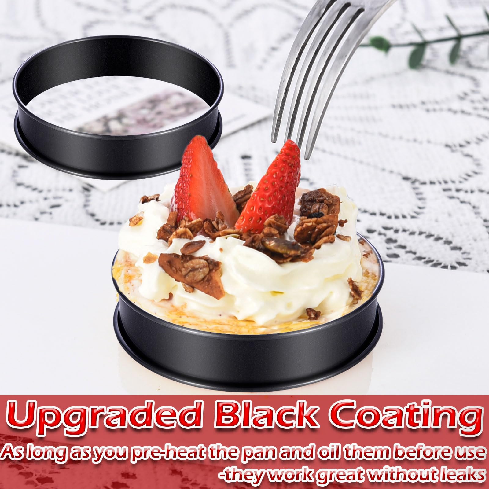Datanya 4 inch stainless steel muffin rings for durable use.