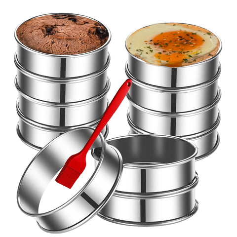 DATANYA English muffin rings in 4 inch size for perfectly round breakfast sandwiches