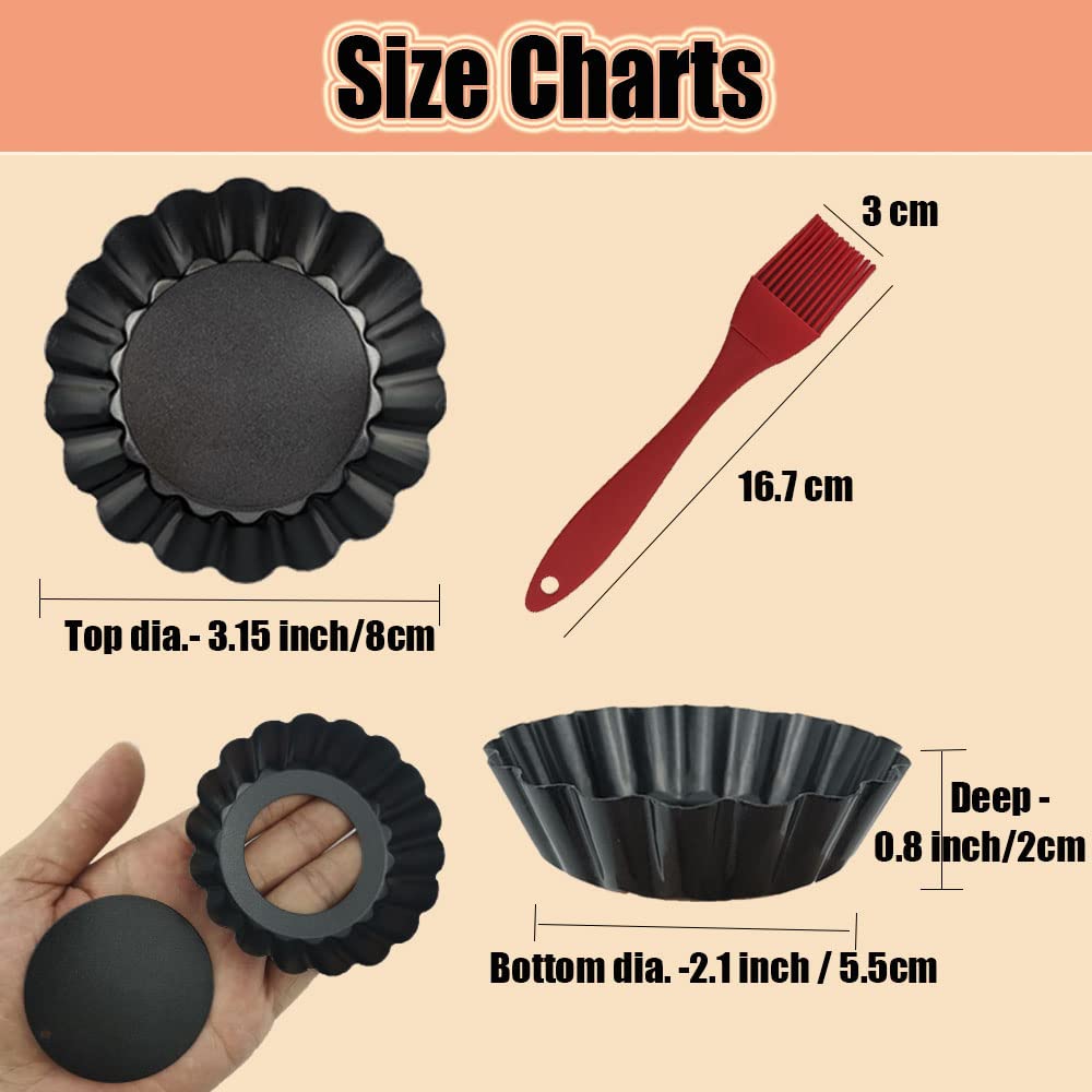 DATANYA mini tart pans with large fluted edges for elegant presentation.