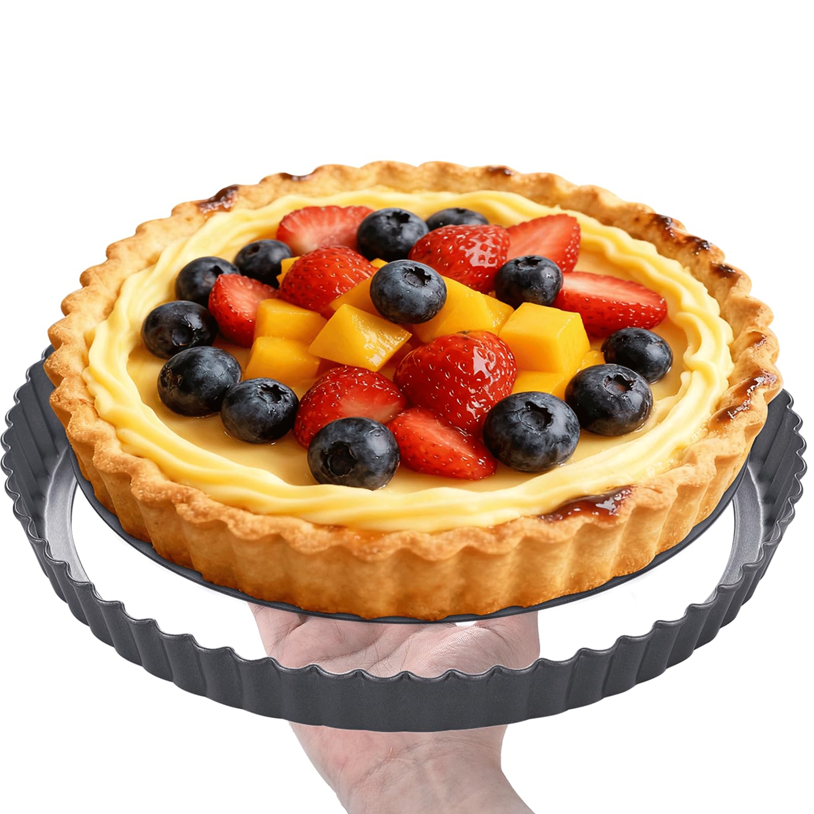 DATANYA removable-bottom tart pan simplifies unmolding and cooling.
