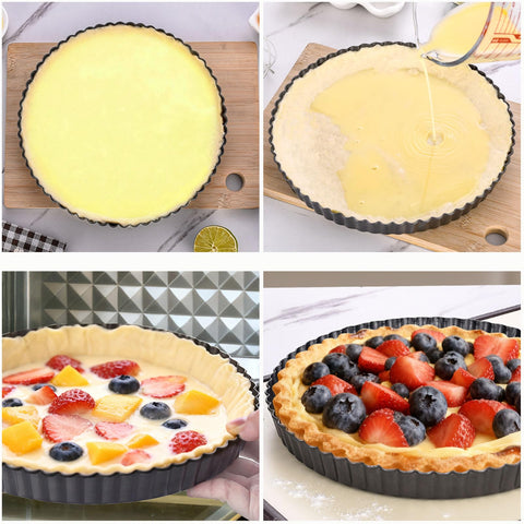 DATANYA round 10-inch pan ideal for fruit tarts and pies.