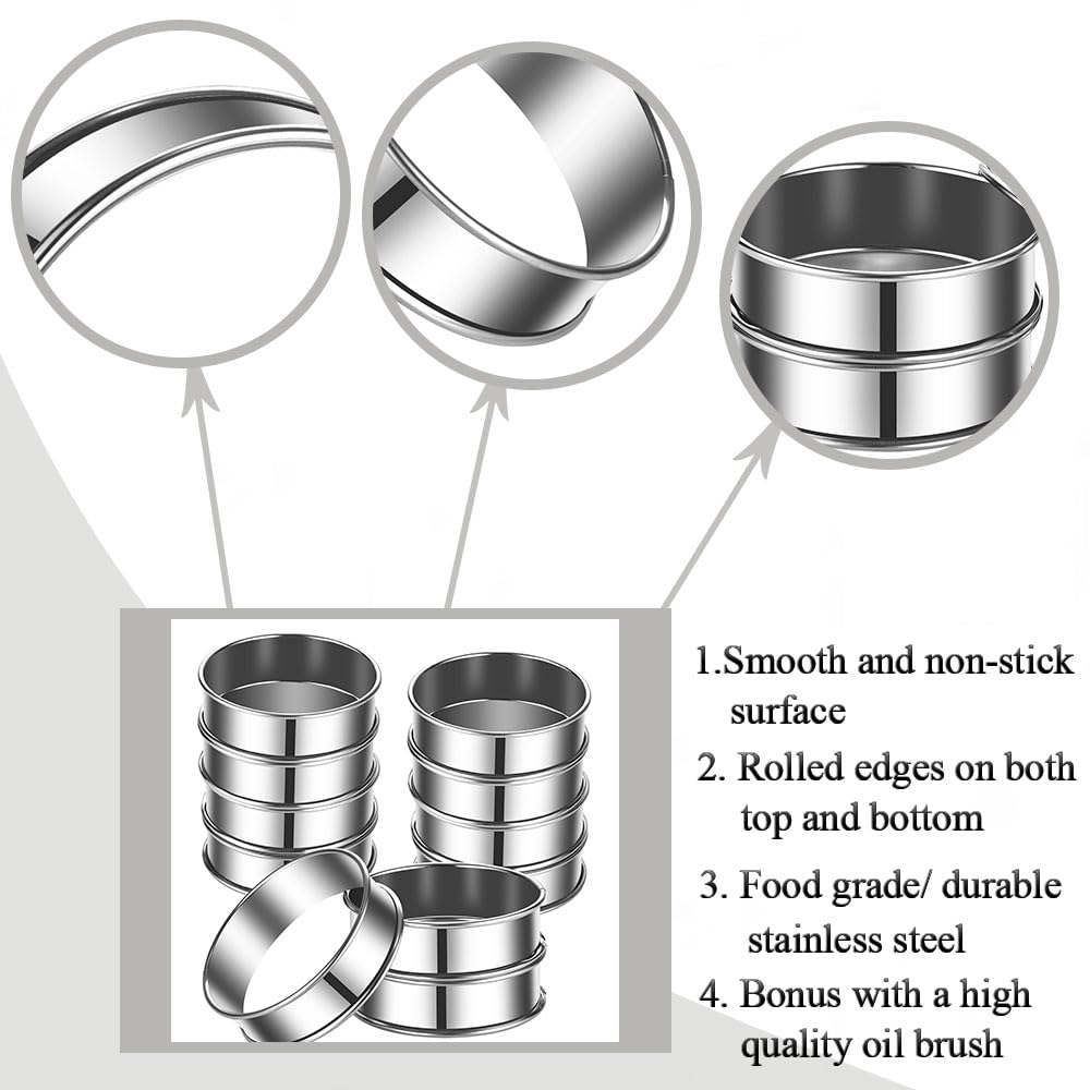 Datanya stainless steel muffin rings that are dishwasher safe and durable