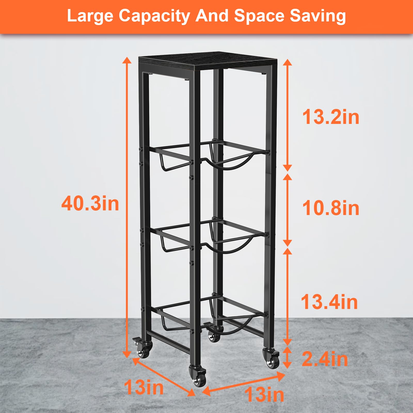 Dataroad Selead heavy-duty kitchen storage rack supports multiple bottles with rust-resistant steel construction.