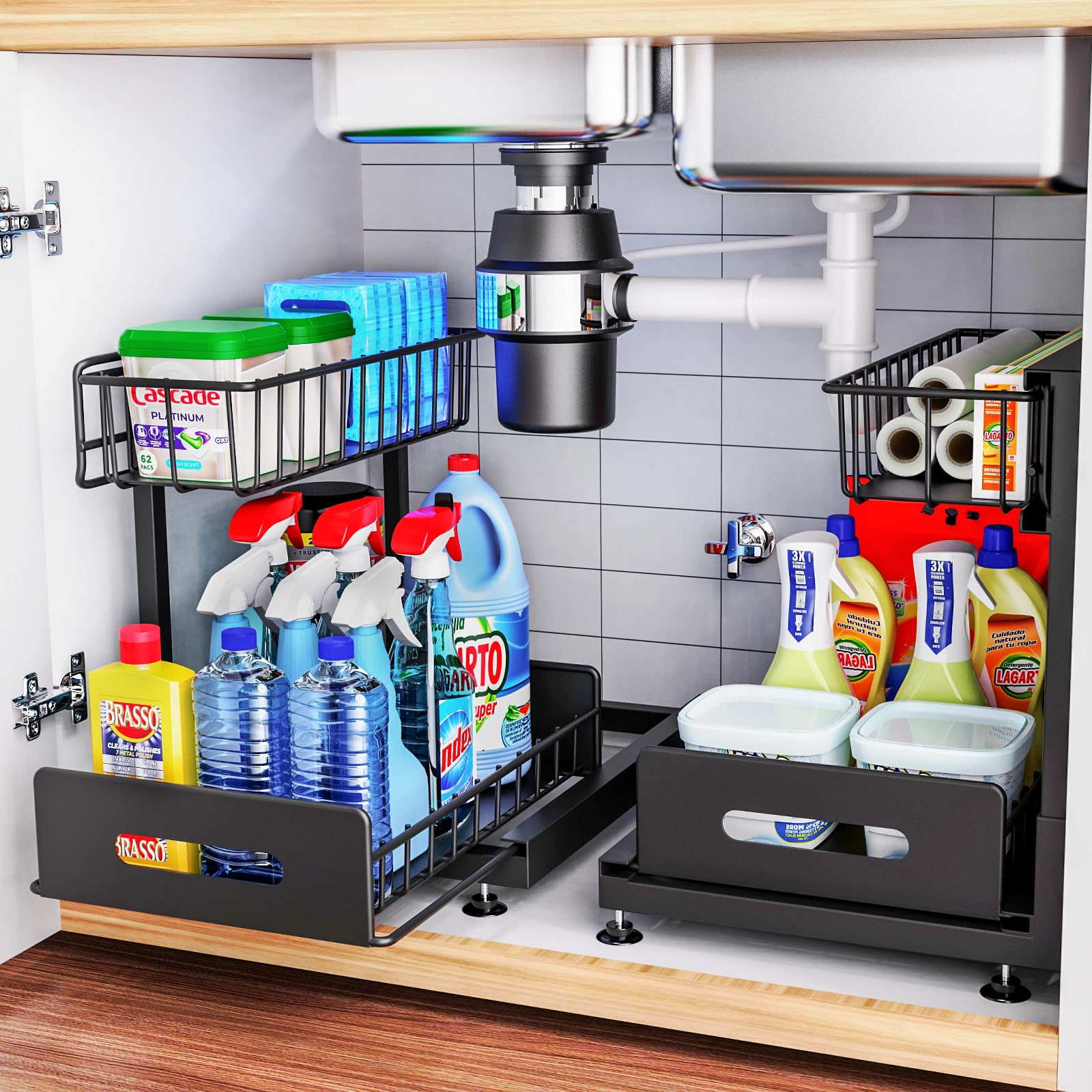 Dataroad Selead under-sink organizer top drawer for quick access and tidy cabinets.