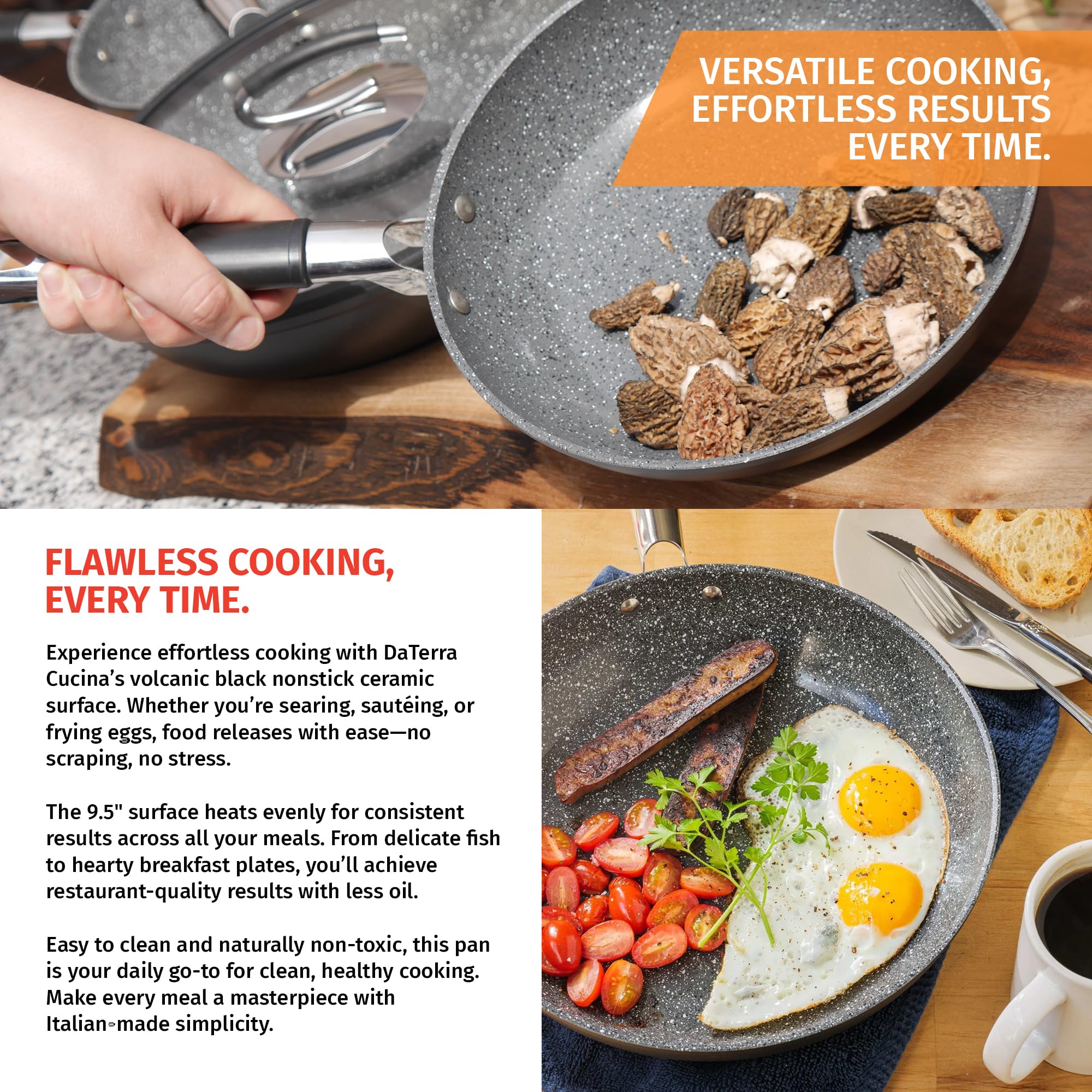 DaTerra Cucina lightweight ergonomic handle stays cool during use