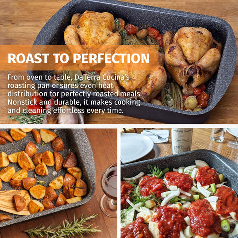 DaTerra Cucina stovetop-to-oven transition pan enables flexible cooking from stove to bake.