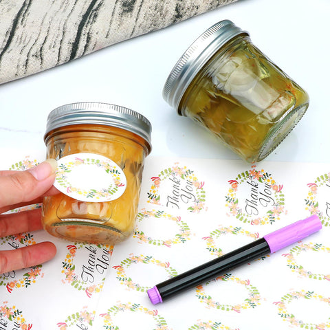 Datttcc 6 oz mason jar bathroom organizer neatly holds cotton pads and salts.
