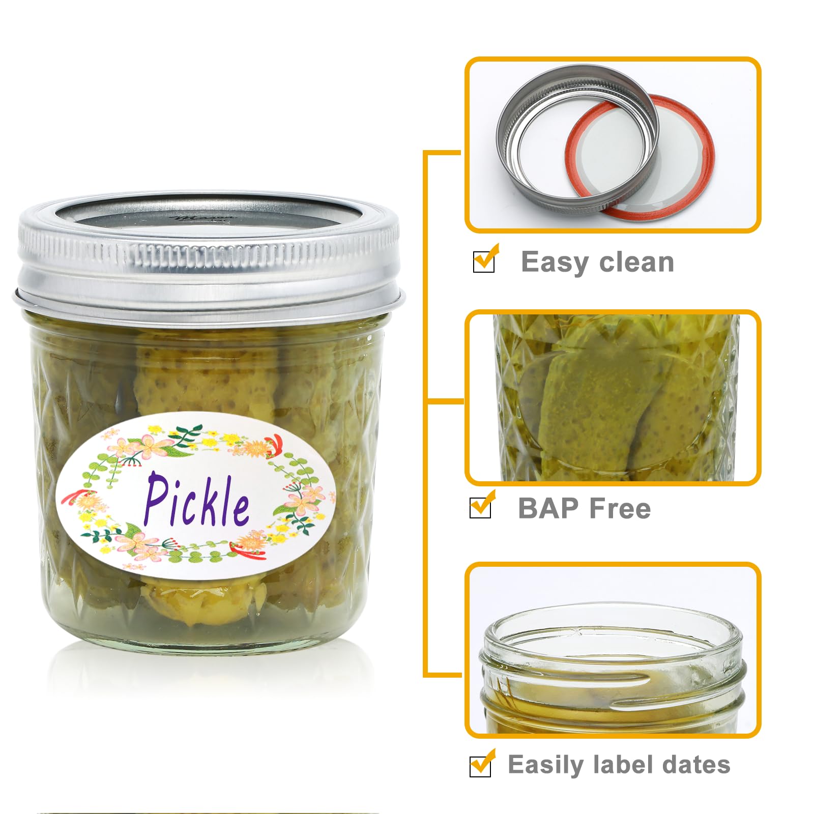 Datttcc 6 oz mason jar jam storage keeps preserves fresh and accessible.