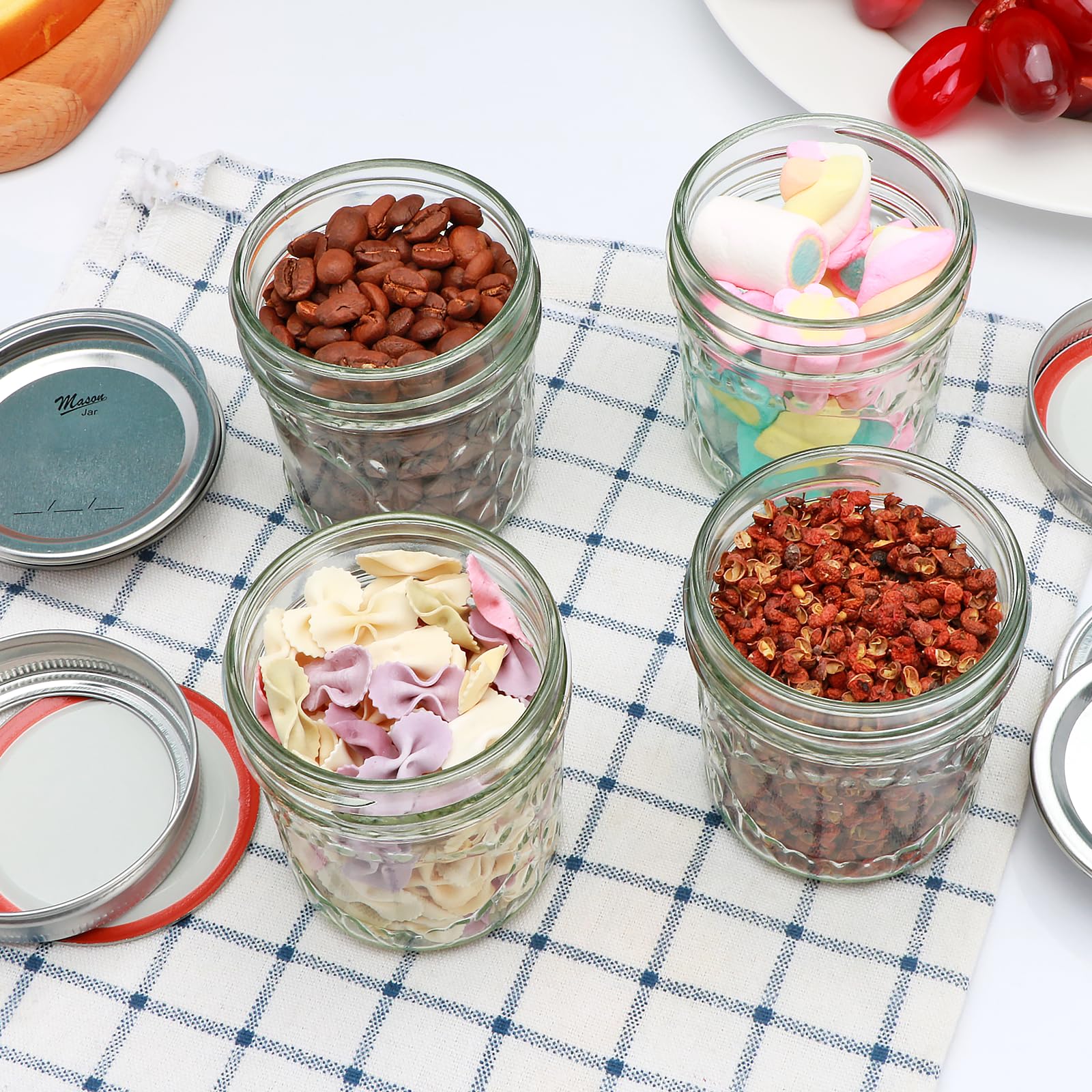 Datttcc 6 oz lid-close mason jar supports airtight sealing.