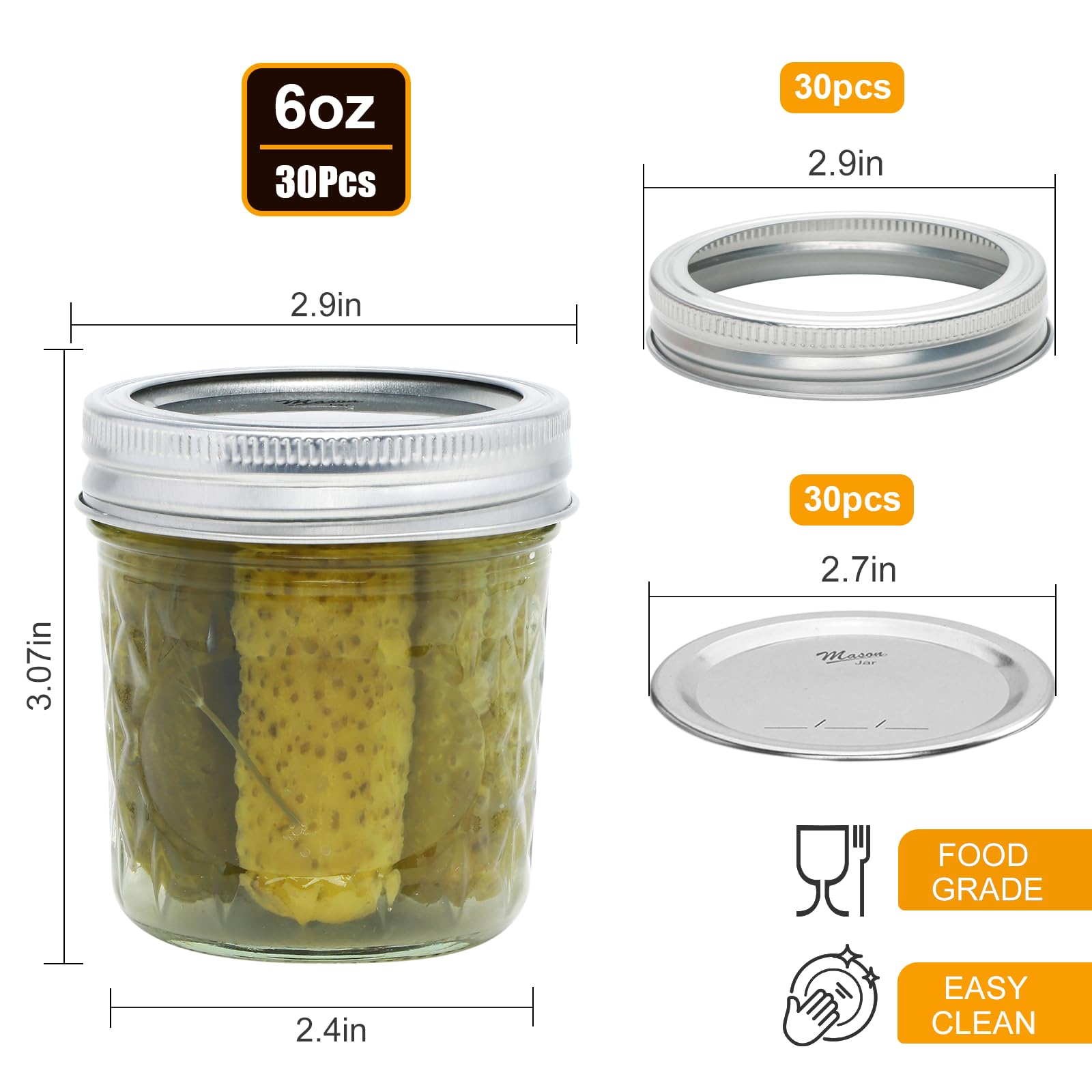 Datttcc 6 oz mason jar for spice storage and pantry organization.