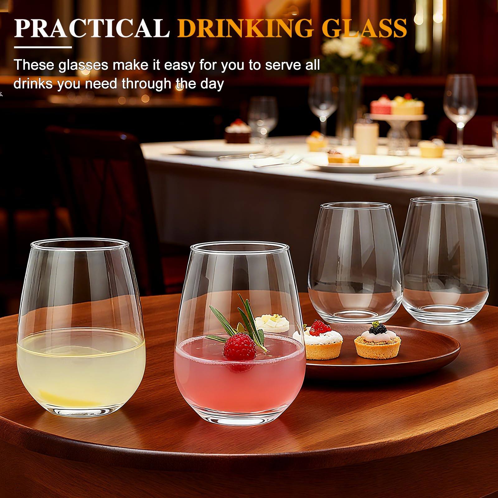 Datttcc versatile glass for wine, cocktails, and desserts