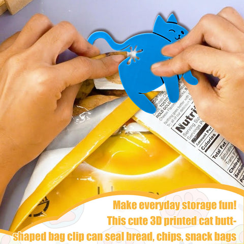 DAUCHVNY orange cat butt clip grips bags securely on the go.