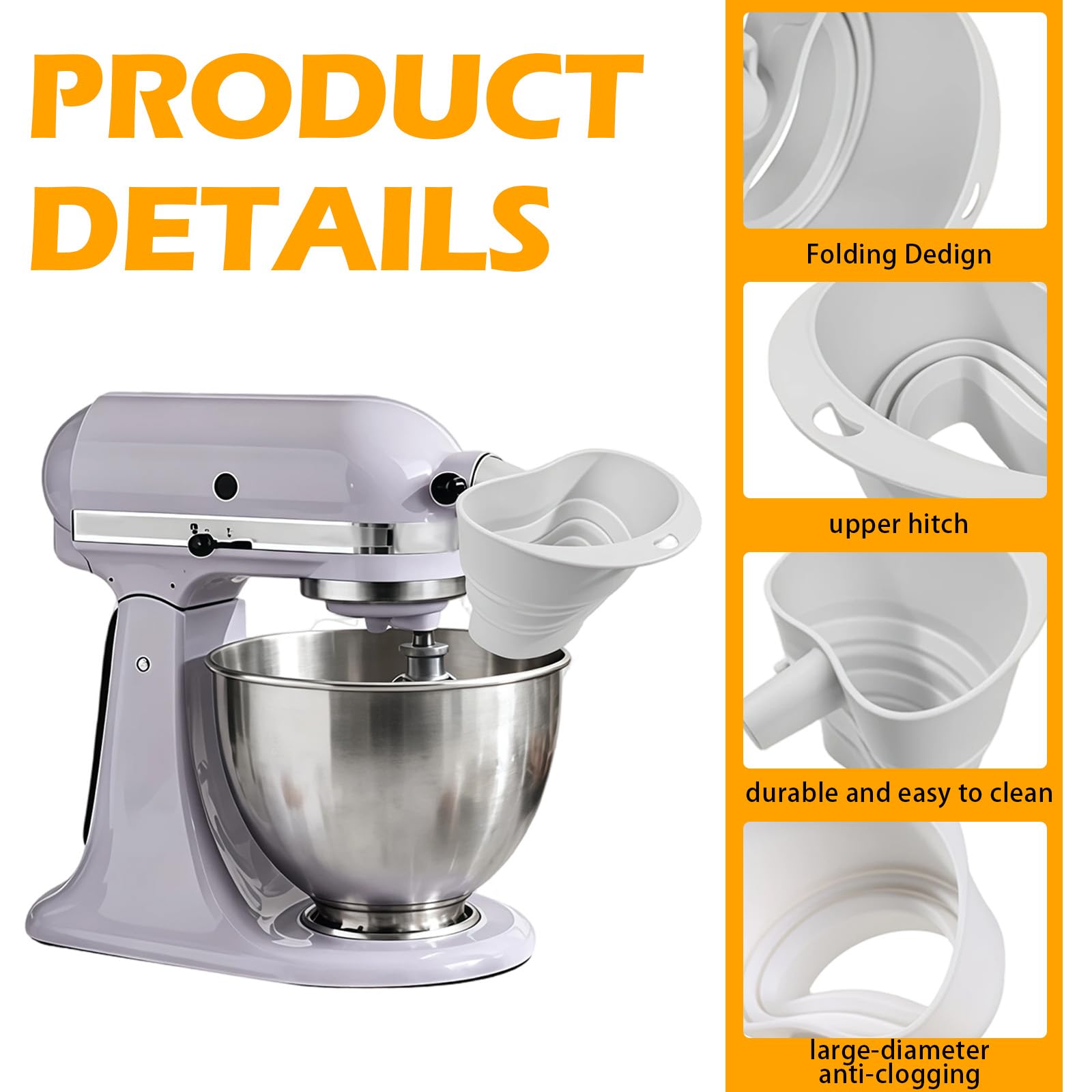 Daureve BPA-free funnel with non-slip base ensures stable pouring.