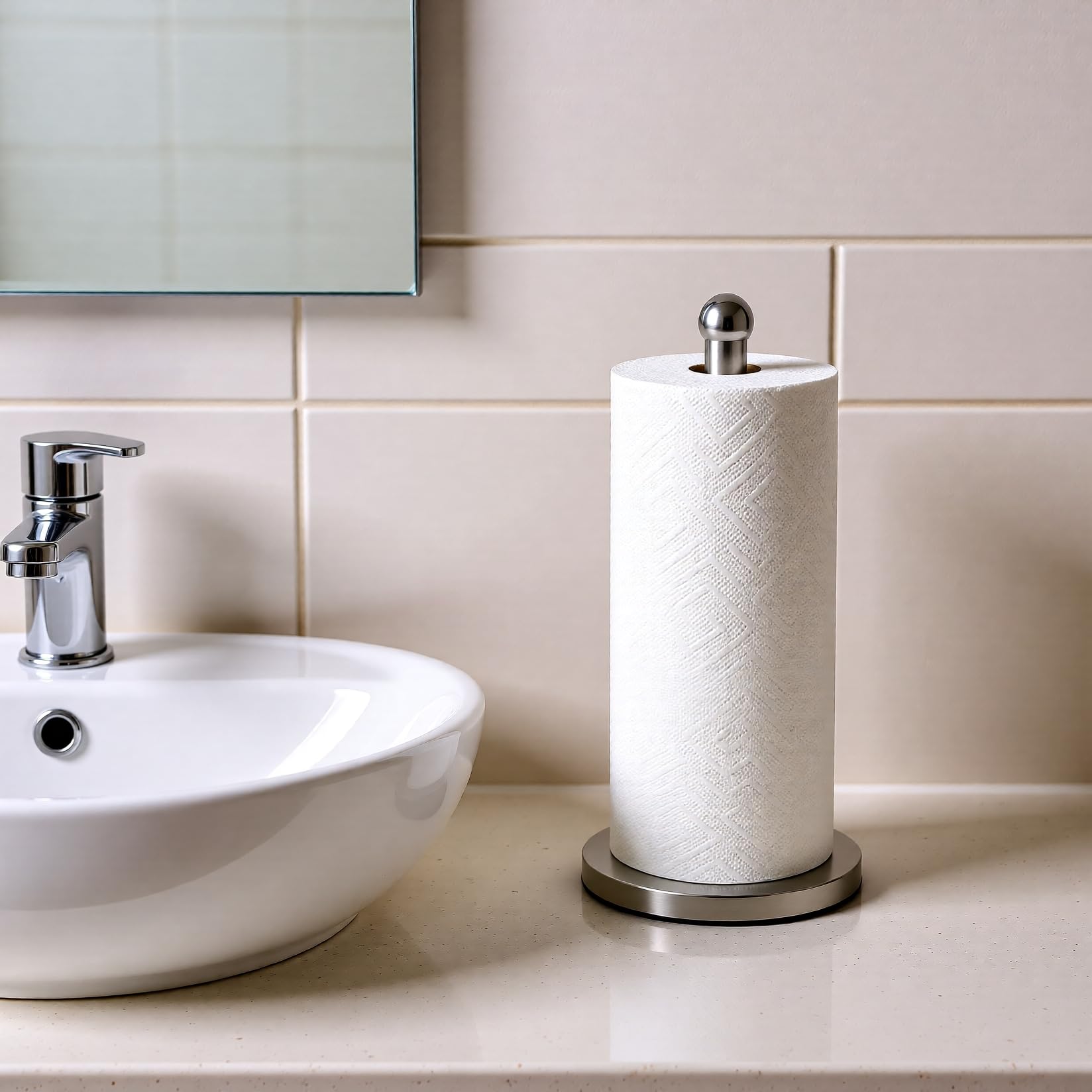 DAWNER freestanding countertop design eliminates wall mounting required.