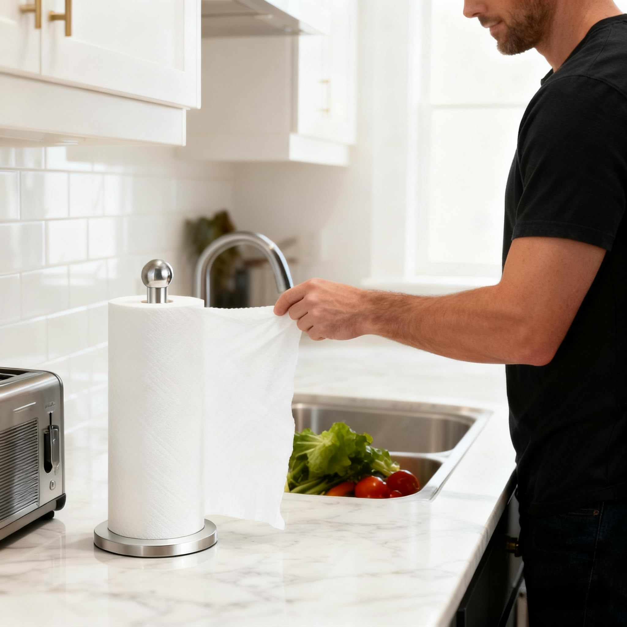 DAWNER non-slip base prevents sliding on kitchen surfaces.