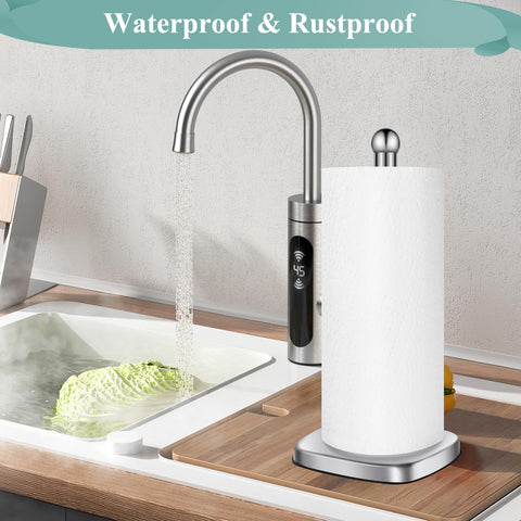 DAWNER SecureGrip slim profile on vanity saves space in tight bathrooms.