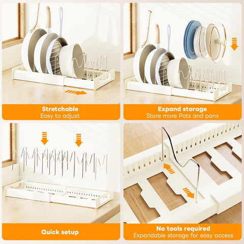 Dayacoco expandable base length adjustable to fit your cabinet and maximize space.