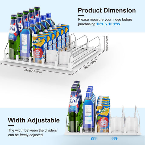 Dayacoco fridge drink organizer top view highlights space efficiency.