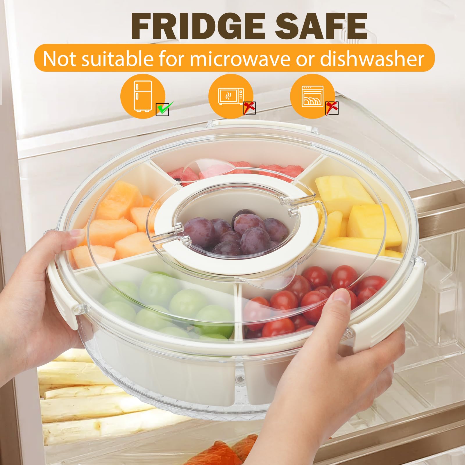 Dayacoco portable snack tray with handle for effortless transport