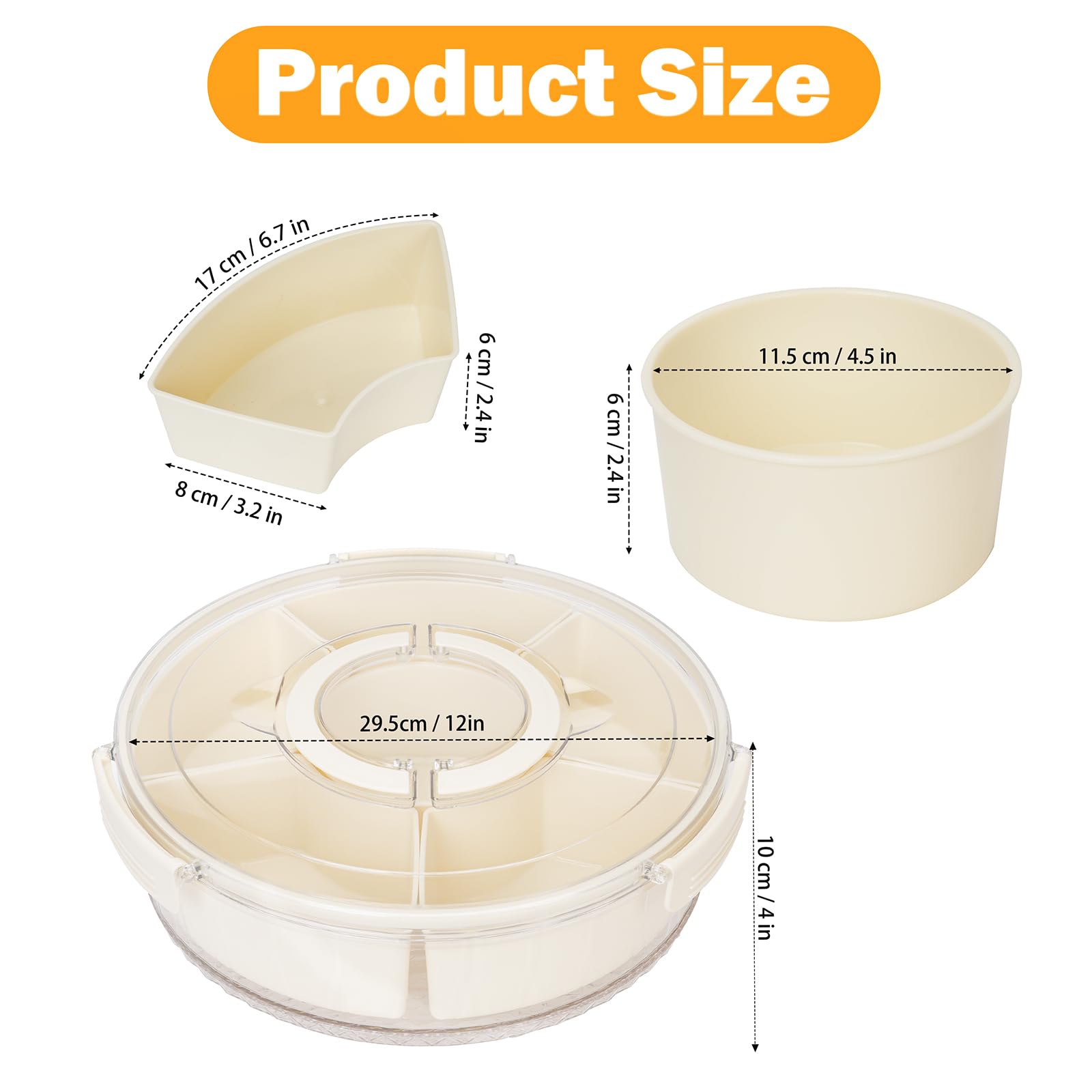 Dayacoco six-compartment divided tray keeps snacks organized