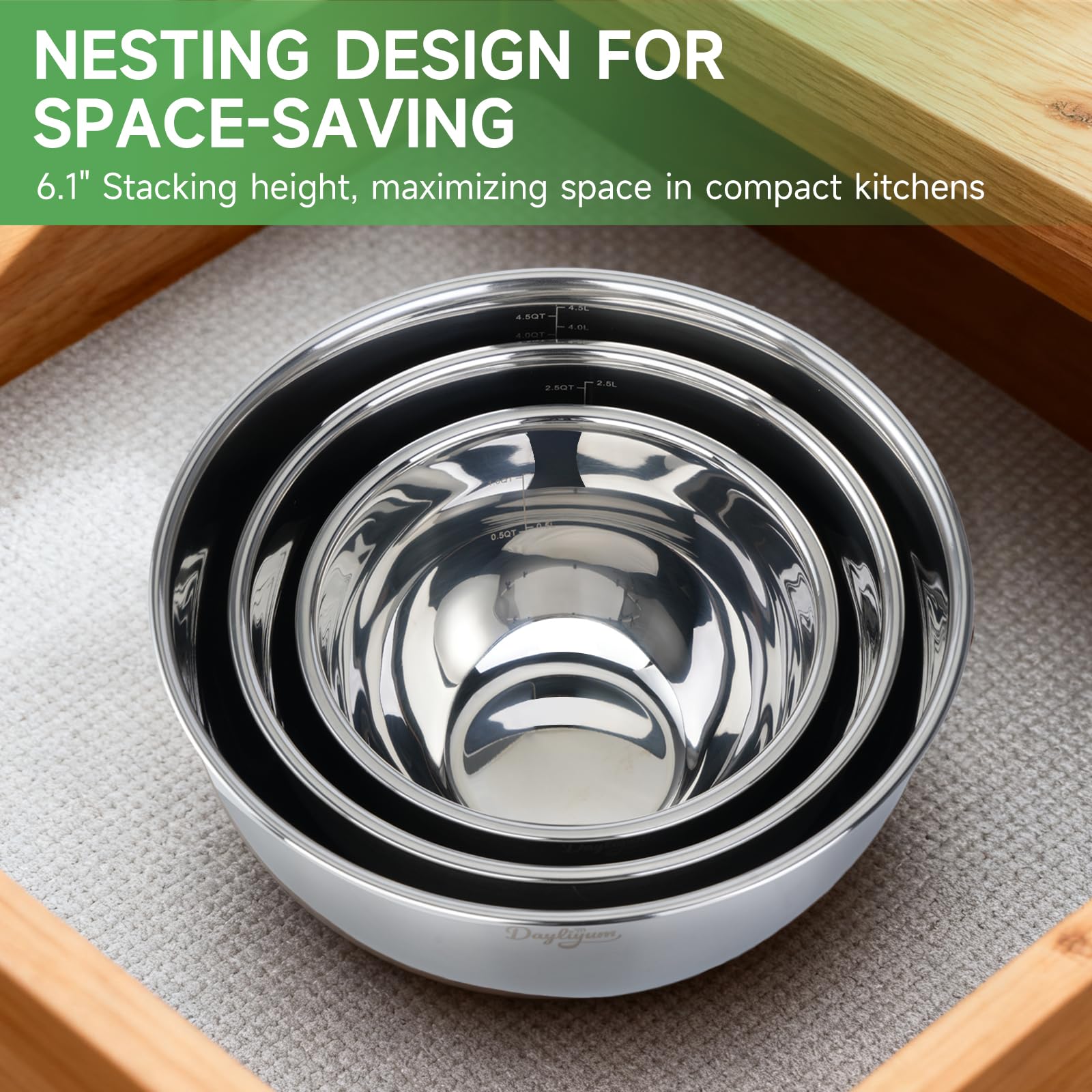 Dayliyum compact nesting design keeps kitchen organized and tidy