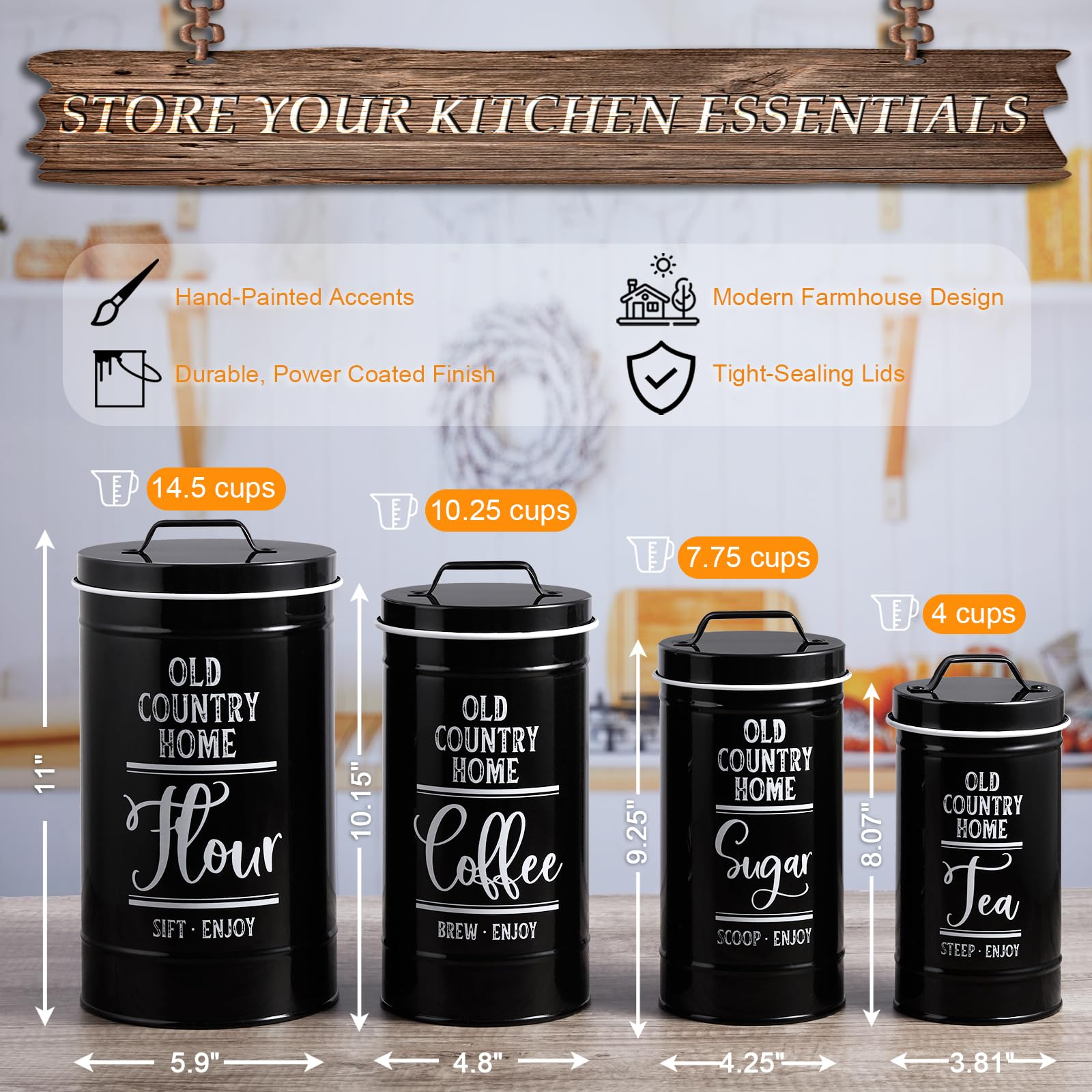 DAYYET black sugar canister seals moisture and preserves texture