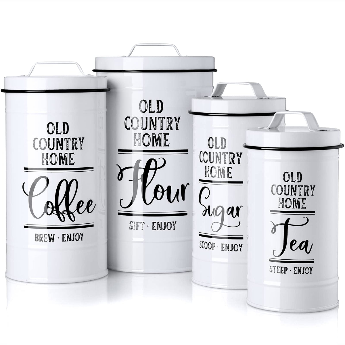 DAYYET canisters set on a kitchen counter adding rustic charm while keeping ingredients fresh