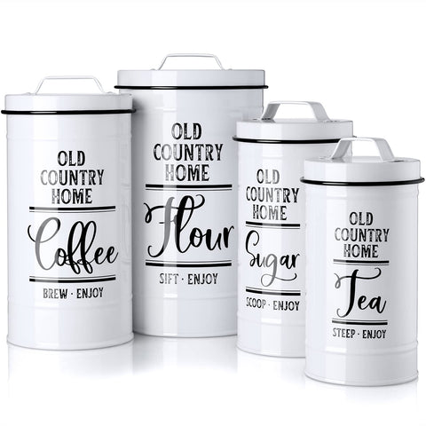 DAYYET canisters set on a kitchen counter adding rustic charm while keeping ingredients fresh