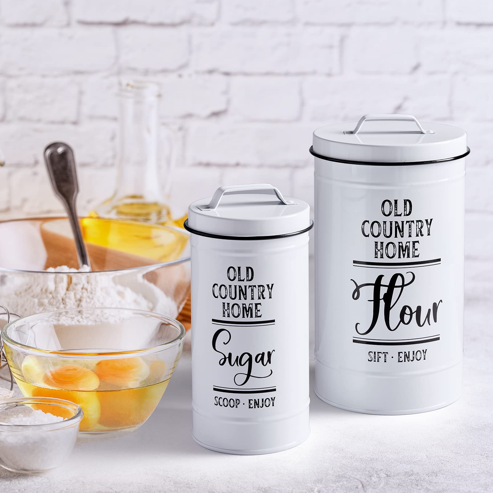 DAYYET flour canister stores bulk dry goods with nesting convenience